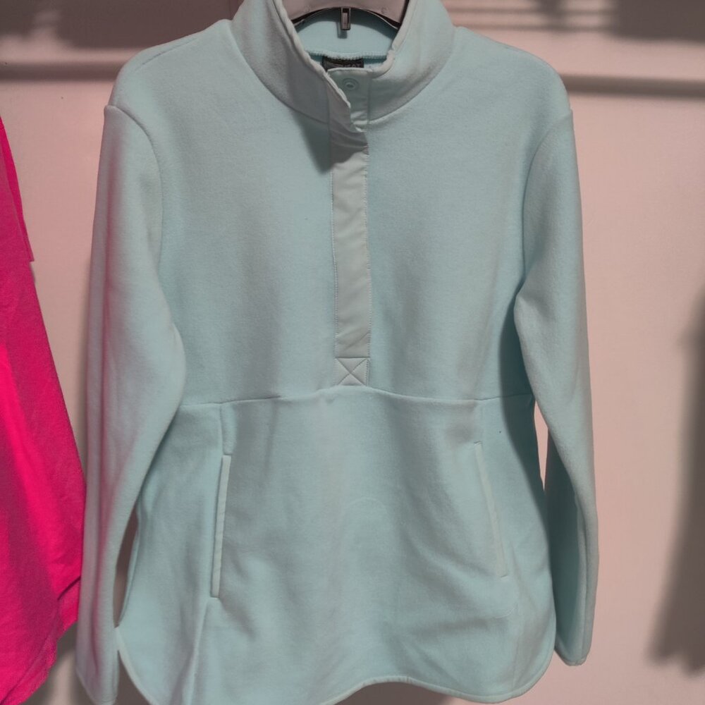 NWoT 32 Degrees Women Midweight Snap Pullover Long Sleeve Blue Size M $70 GG453